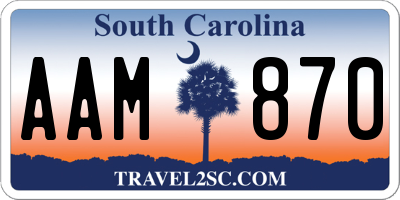 SC license plate AAM870