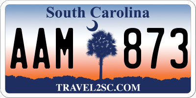 SC license plate AAM873