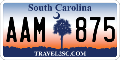 SC license plate AAM875