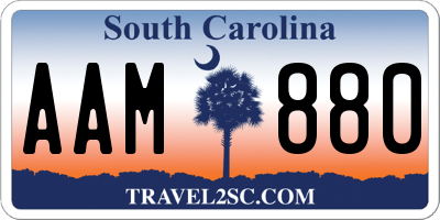 SC license plate AAM880