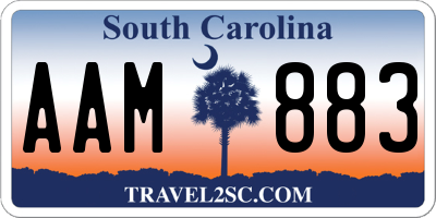 SC license plate AAM883