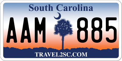 SC license plate AAM885