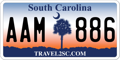 SC license plate AAM886