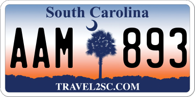 SC license plate AAM893