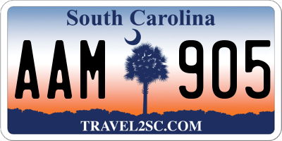 SC license plate AAM905