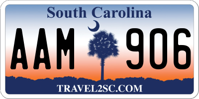 SC license plate AAM906