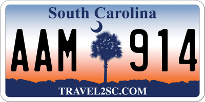 SC license plate AAM914