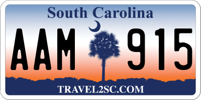 SC license plate AAM915