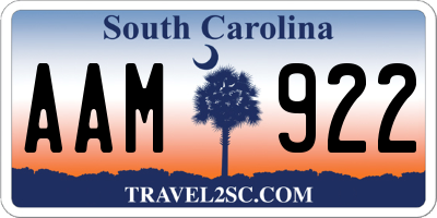 SC license plate AAM922