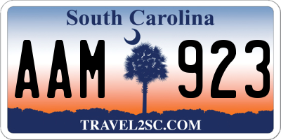 SC license plate AAM923