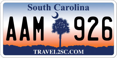 SC license plate AAM926