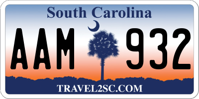 SC license plate AAM932