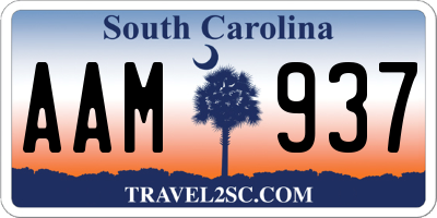 SC license plate AAM937