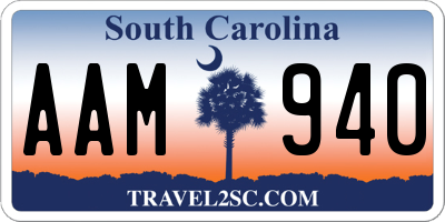 SC license plate AAM940