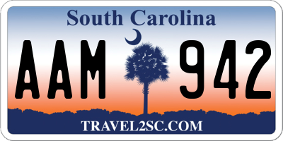 SC license plate AAM942