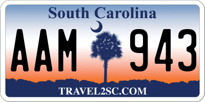 SC license plate AAM943