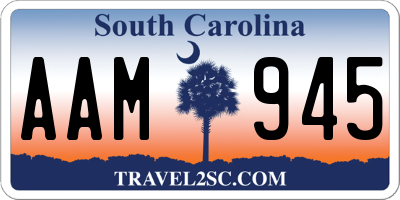 SC license plate AAM945