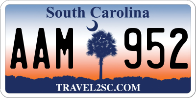 SC license plate AAM952