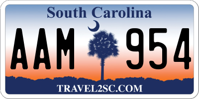 SC license plate AAM954