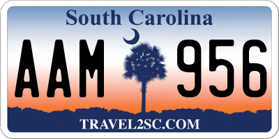 SC license plate AAM956