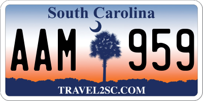 SC license plate AAM959