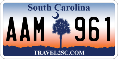 SC license plate AAM961