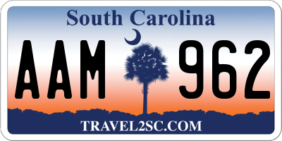 SC license plate AAM962