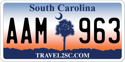 SC license plate AAM963