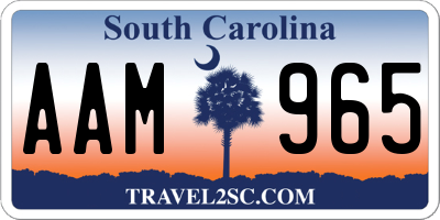 SC license plate AAM965