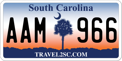 SC license plate AAM966