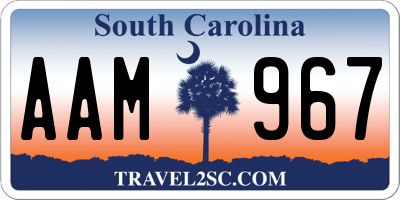 SC license plate AAM967