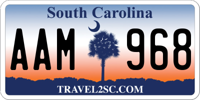 SC license plate AAM968