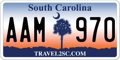 SC license plate AAM970