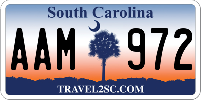 SC license plate AAM972