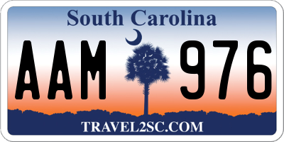 SC license plate AAM976