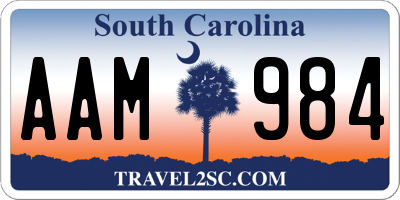 SC license plate AAM984