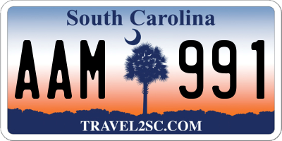 SC license plate AAM991