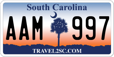 SC license plate AAM997