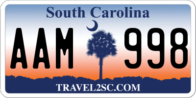 SC license plate AAM998