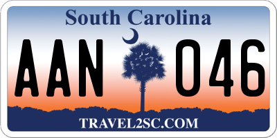 SC license plate AAN046
