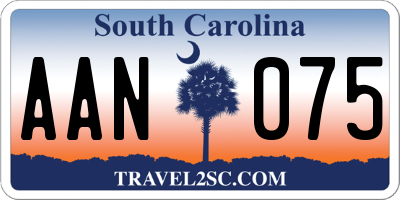 SC license plate AAN075
