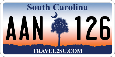 SC license plate AAN126