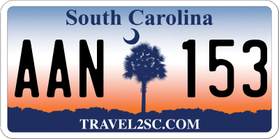 SC license plate AAN153