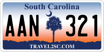 SC license plate AAN321