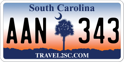 SC license plate AAN343