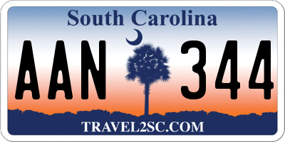 SC license plate AAN344