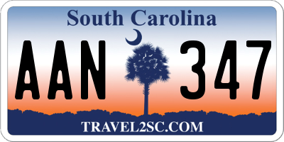 SC license plate AAN347