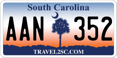 SC license plate AAN352