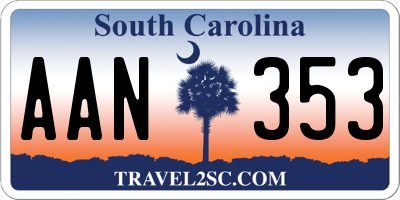 SC license plate AAN353