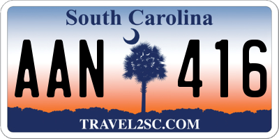 SC license plate AAN416